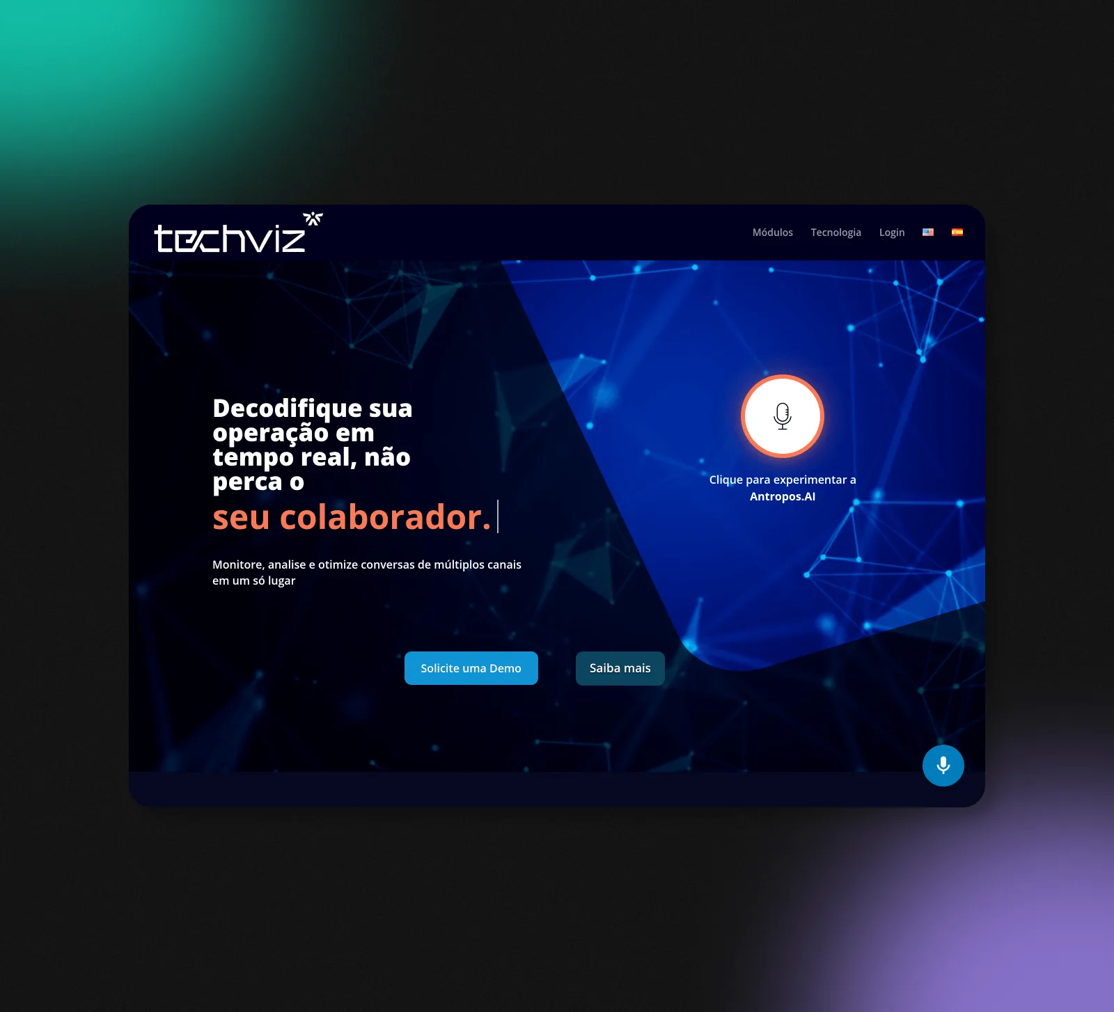Screenshot of the Techviz interface